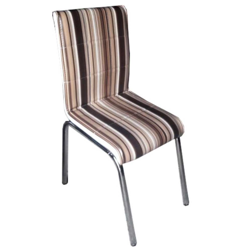 Scaun din piele ecologica Parlayan cu spatar, design modern, cadru si picioare din inox